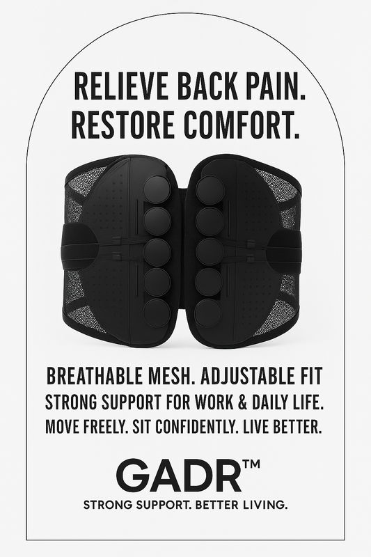 GADR Lumbar Support Belt – Adjustable Mesh Compression